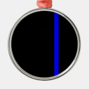 Die Symbolische Thin Blue Line im schwarzen Stil Ornament Aus Metall
