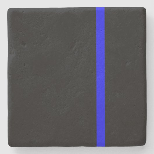 Die Symbolische Thin Blue Line im schwarzen Stil Steinuntersetzer (Vorderseite)