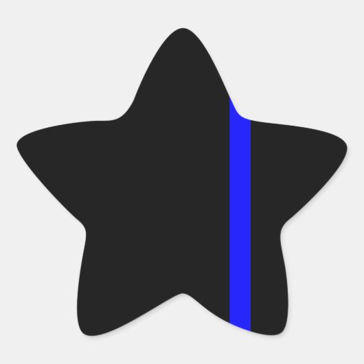Die Symbolische Thin Blue Line im schwarzen Stil Stern-Aufkleber (Vorderseite)
