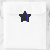 Die Symbolische Thin Blue Line im schwarzen Stil Stern-Aufkleber (Tasche)