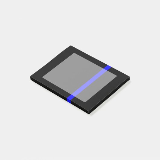 Die symbolische Thin Blue Line vertikal Post-it Klebezettel (angewinkelt)