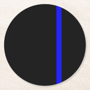 Die symbolische Thin Blue Line vertikal Runder Pappuntersetzer