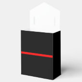 Die symbolische Thin Red Line-Grafik auf einer Geschenkschachtel (Geöffnet)