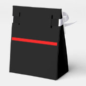 Die symbolische Thin Red Line-Grafik auf einer Geschenkschachtel (Rückseite)