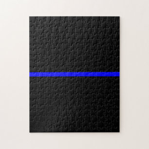 Die symbolträchtige, blaue Liniendekoration Puzzle