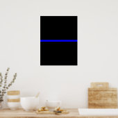 Die symbolträchtige, blauen Linien Poster (Küche)