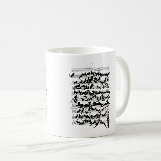 Die Symphonie des Cat Vector Kaffeetasse (VorderseiteRechts)
