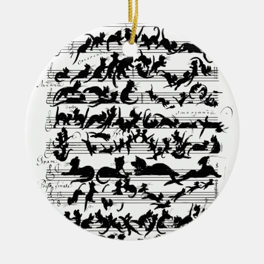 Die Symphonie des Cat Vector Keramik Ornament (Vorne)