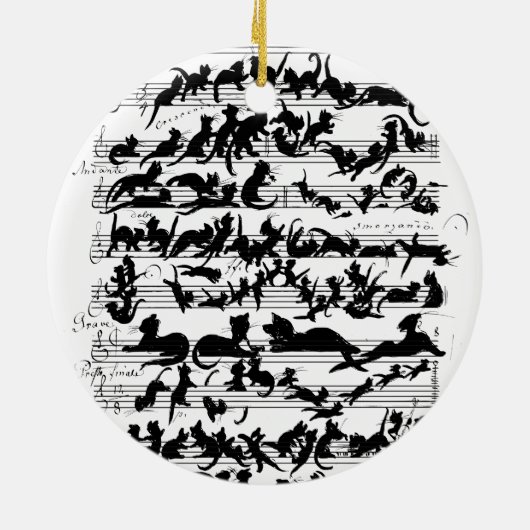 Die Symphonie des Cat Vector Keramik Ornament (Hinten)