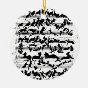 Die Symphonie des Katzenvektors Keramik Ornament