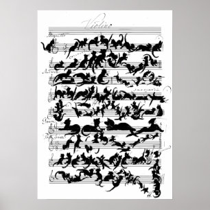 Die Symphonie des Katzenvektors Poster