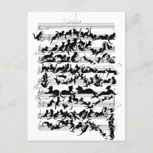 Die Symphonie des Katzenvektors Postkarte