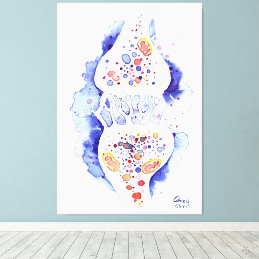 Die Synapse und der Nervenimpuls Leinwanddruck (Insitu (Holzboden))