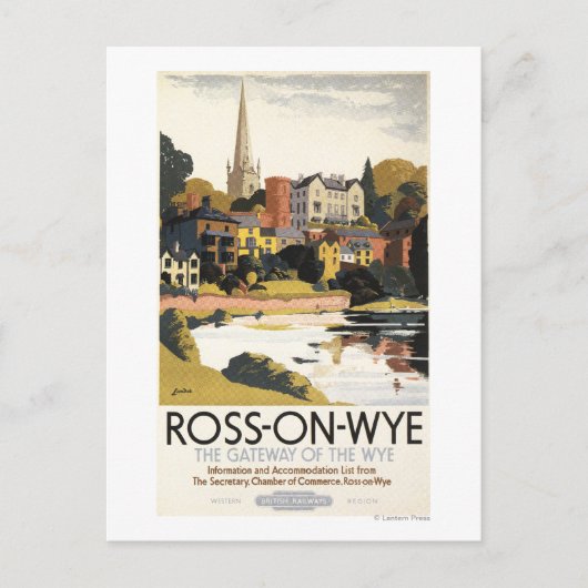 Die Szene der britischen Eisenbahn-Poster Postkarte (Vorderseite)