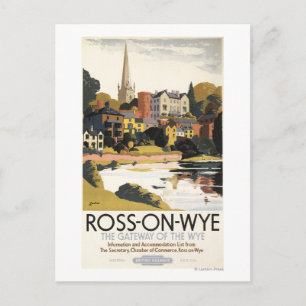 Die Szene der britischen Eisenbahn-Poster Postkarte