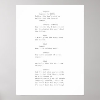 Die Szene des Drehbuchs "Social Network" Poster