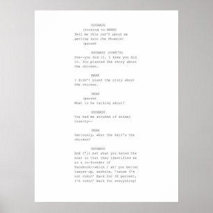 Die Szene des Drehbuchs "Social Network" Poster
