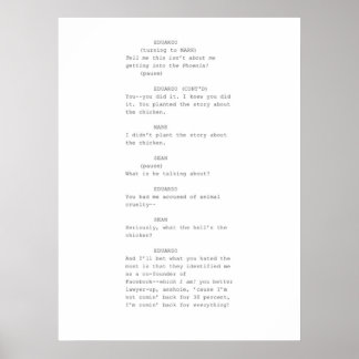 Die Szene des Drehbuchs "Social Network" Poster