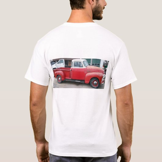 Die T der roten u. weißen klassischen Chevy T-Shirt (Rückseite)