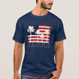 Die T - Shirts Palmen-Flagge USA-Männer