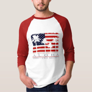 Die T - Shirts Palmen-Flaggen-Hawaii-Männer