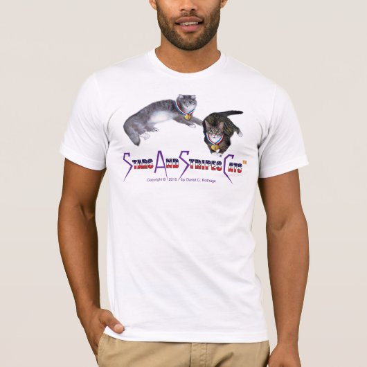 Die T - Shirts StarsAndStripesCats Männer, (Vorderseite)