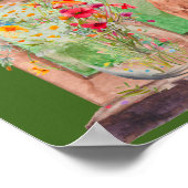 Die Tabby-Katze im Fenster Landschaftliche serene  Poster (Ecke)