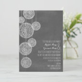 Die Tafel inspirierten Wedding Schnur-Kugeln laden Einladung (Stehend Vorderseite)