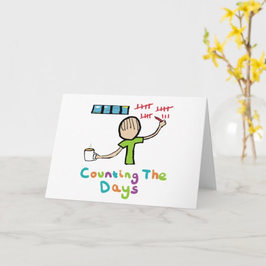 Die Tage zählen Karte (Gelbe Blume)