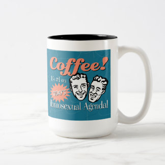 Die Tagesordnungs-Kaffee-Tasse der Männer Zweifarbige Tasse