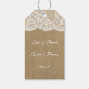 Die Tags der Kraft & Spitzen-Hochzeitssammlung Geschenkanhänger