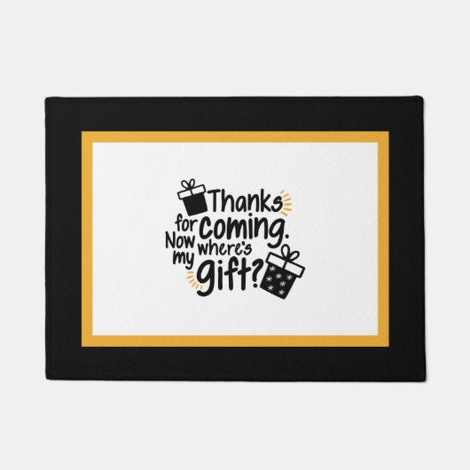 Die Tanks für das Kommen. Wo ist mein Geschenk? Tü Fußmatte (Vorderseite)