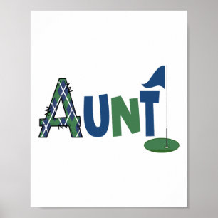 Die Tante des Geburtstagskameraden in einem Golfsp Poster