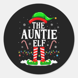 Die Tante Elf Funny Xmas Elf Matching Familie Chri Runder Aufkleber