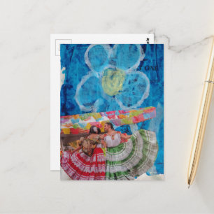Die tanzenden Frauen Collage Postkarte