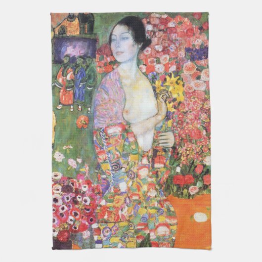 Die Tänzerin, Gustav Klimt Geschirrtuch (Vertikal)