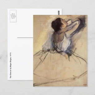 Die Tänzerin von Edgar Degas, Vintage-Ballerina-Ku Postkarte