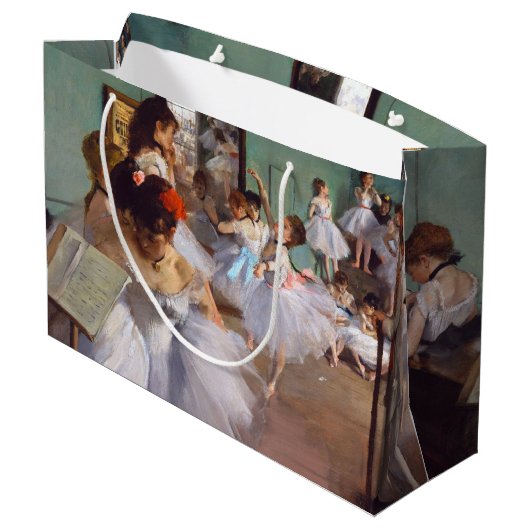 Die Tanzklasse, Edgar Degas große Geschenktasche Geschenktüte (Rückseite Schrägansicht)
