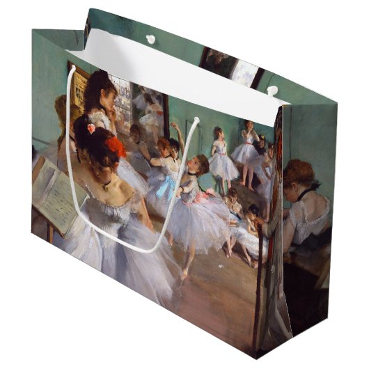 Die Tanzklasse, Edgar Degas große Geschenktasche Große Geschenktüte (Vorderseite Schrägansicht)
