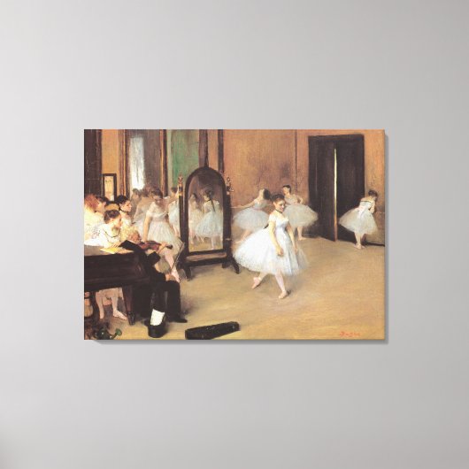 Die Tanzklasse von Edgar Degas, Vintages Ballett Leinwanddruck (Vorderseite)
