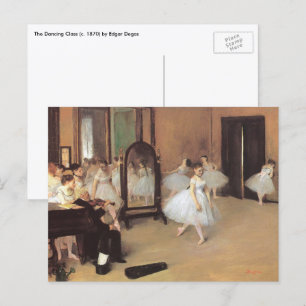 Die Tanzklasse von Edgar Degas, Vintages Ballett Postkarte