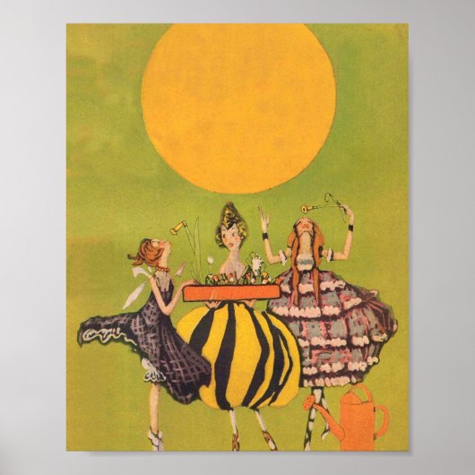 Die Tanzmädchen mit Blume - Vintage Kunst Poster (Vorne)