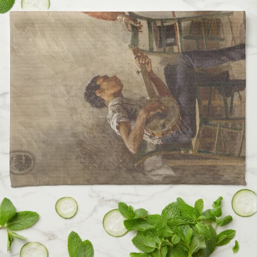 Die Tanzstunde von Thomas Eakins Geschirrtuch (Gefaltet)