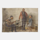 Die Tanzstunde von Thomas Eakins Geschirrtuch (Horizontal)