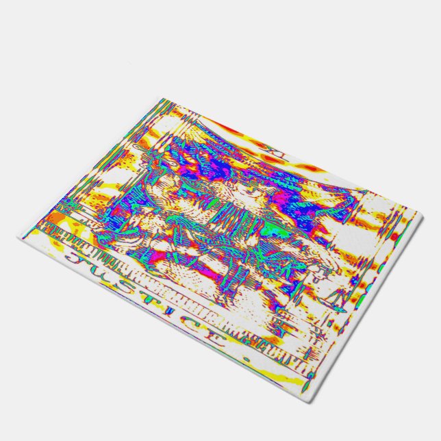 Die Tarot-Karte der Justiz Fußmatte (Schrägansicht)