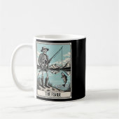 Die Tarot-Karte des Fisher Skeleton für Fischereil Kaffeetasse (Links)