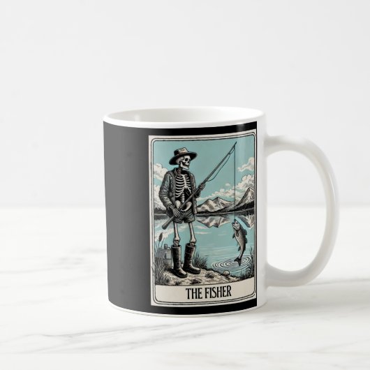 Die Tarot-Karte des Fisher Skeleton für Fischereil Kaffeetasse (Rechts)
