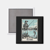 Die Tarot-Karte des Fisher Skeleton für Fischereil Magnet (Vorderseite/Rückseite)