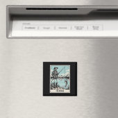 Die Tarot-Karte des Fisher Skeleton für Fischereil Magnet (In Situ (Geschirrspüler))
