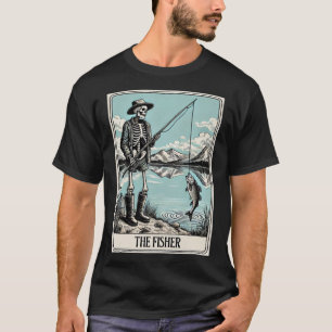 Die Tarot-Karte des Fisher Skeleton für Fischereil T-Shirt